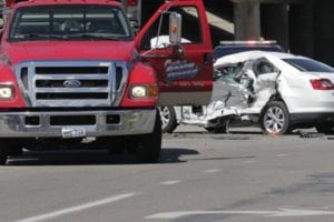 Automobile in for collision repair